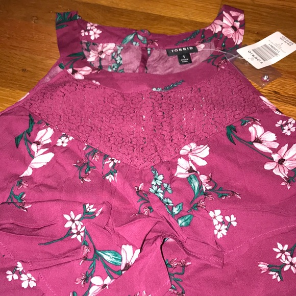 Torrid Floral Ruffle Front Blouse - Picture 3 of 5